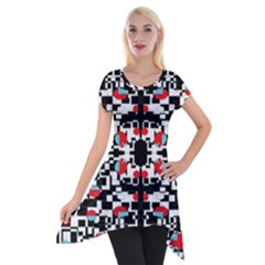 A-new-light Short Sleeve Side Drop Tunic by DECOMARKLLC