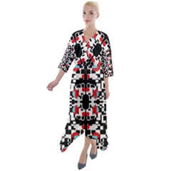 A-new-light Quarter Sleeve Wrap Front Maxi Dress by DECOMARKLLC