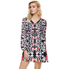 A-new-light Tiered Long Sleeve Mini Dress by DECOMARKLLC