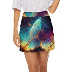 Abstract Galactic Wallpaper Mini Front Wrap Skirt by Ravend