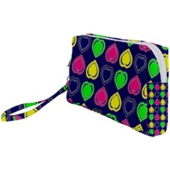 Blue Colorful Hearts Wristlet Pouch Bag (small) by ConteMonfrey