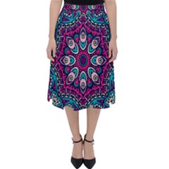 Purple, Blue And Pink Eyes Classic Midi Skirt by ConteMonfrey