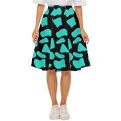 Blue Neon Cow Background   Classic Short Skirt by ConteMonfrey
