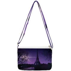 Eiffel Tower Paris-nigh Silhouette Double Gusset Crossbody Bag by Wegoenart