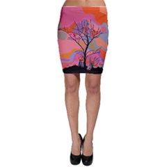 Tree Landscape Abstract Nature Colorful Scene Bodycon Skirt by danenraven