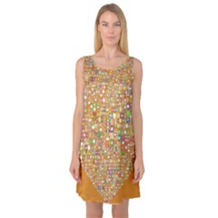 Calendar -1 Sleeveless Satin Nightdress by nateshop