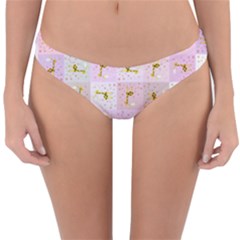 Giraffe Pattern Art Background Reversible Hipster Bikini Bottoms by Ravend