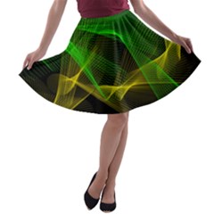Abstract Pattern Hd Wallpaper Background A-line Skater Skirt by Ravend