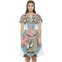 Halloween Short Sleeve Waist Detail Dress View1