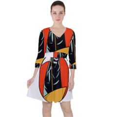 Halloween Quarter Sleeve Ruffle Waist Dress by Sparkle