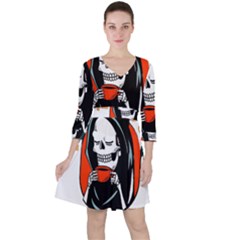 Halloween Quarter Sleeve Ruffle Waist Dress by Sparkle
