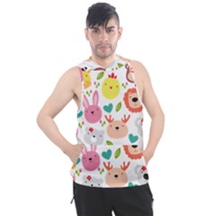 Cute Animals Cartoon Seamless Background Men s Sleeveless Hoodie by danenraven