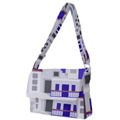 Background Santorini Greece Full Print Messenger Bag (s) by Ravend