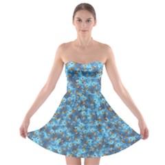 Angry Baby Chicken Illustration Random Pattern Strapless Bra Top Dress by dflcprintsclothing