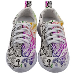 Anatomy Brain Head Medical Psychedelic  Skull Kids Athletic Shoes by danenraven