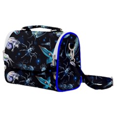 Colorful Abstract Pattern Consisting Glowing Lights Luminescent Images Marine Plankton Dark Satchel Shoulder Bag by Ravend