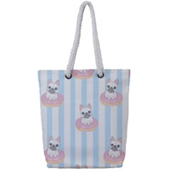 French-bulldog-dog-seamless-pattern Full Print Rope Handle Tote (small) by Jancukart