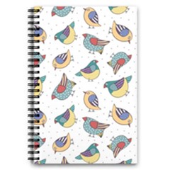 Seamless-pattern-with-hand-drawn-bird-black 5 5  X 8 5  Notebook by Jancukart