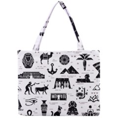 Dark-seamless-pattern-symbols-landmarks-signs-egypt --- Mini Tote Bag by Jancukart