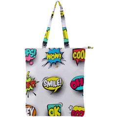 Set-colorful-comic-speech-bubbles Double Zip Up Tote Bag by Jancukart