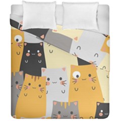 Seamless Pattern Cute Cat Cartoons Duvet Cover Double Side (california King Size) by Wegoenart
