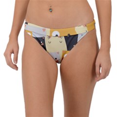 Seamless Pattern Cute Cat Cartoons Band Bikini Bottom by Wegoenart