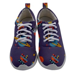Space Seamless Pattern Women Athletic Shoes by Wegoenart