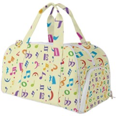 Seamless Pattern Musical Note Doodle Symbol Burner Gym Duffel Bag by Wegoenart