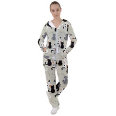 Cute-cat-seamless-pattern Women s Tracksuit by Wegoenart
