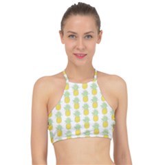 Pineapple Glitter Racer Front Bikini Top by ConteMonfrey
