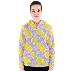 Purple Lemons  Women s Zipper Hoodie by ConteMonfrey