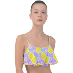 Purple Lemons  Frill Bikini Top by ConteMonfrey