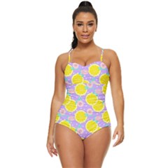 Purple Lemons  Retro Full Coverage Swimsuit by ConteMonfrey