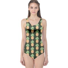 Pineapple Green One Piece Swimsuit by ConteMonfrey
