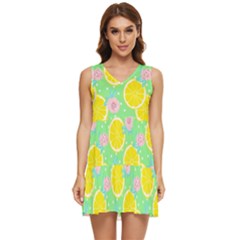 Green Lemons Tiered Sleeveless Mini Dress by ConteMonfrey