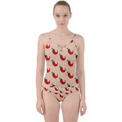 Small Mini Peppers Pink Cut Out Top Tankini Set by ConteMonfrey