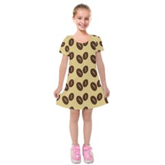 Coffee Beans Kids  Short Sleeve Velvet Dress by ConteMonfrey
