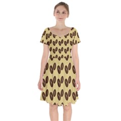 Coffee Beans Short Sleeve Bardot Dress by ConteMonfrey