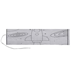 Going To Space - Cute Starship Doodle  Roll Up Canvas Pencil Holder (l) by ConteMonfrey