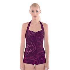 Im Only Woman Boyleg Halter Swimsuit  by ConteMonfrey