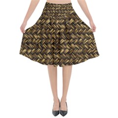 Straw Like Country Side  Flared Midi Skirt by ConteMonfrey