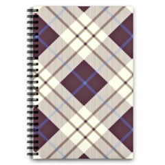 Blue, Purple And White Diagonal Plaids 5 5  X 8 5  Notebook by ConteMonfrey