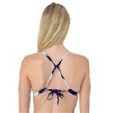 Dark blue and white diagonal plaids Reversible Tri Bikini Top View4