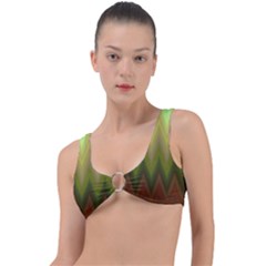 Zig Zag Chevron Classic Pattern Ring Detail Bikini Top by Celenk