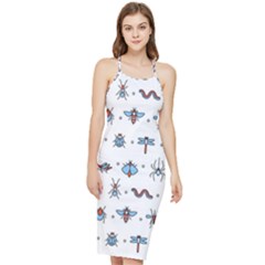 Insect Icon Seamless Pattern Bodycon Cross Back Summer Dress by Wegoenart