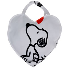 Snoopy Love Giant Heart Shaped Tote by Jancukart