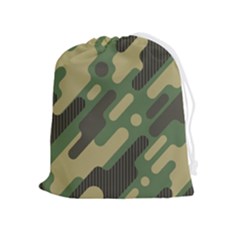 Camouflage Pattern Background Drawstring Pouch (xl) by Wegoenart