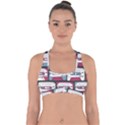 Music symbol rock seamless pattern Cross Back Hipster Bikini Top  View1