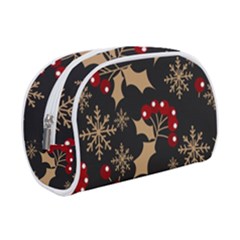 Christmas Pattern With Snowflakes-berries Make Up Case (small) by Wegoenart