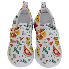 Seamless-hipster-pattern-with-watermelons-mint-geometric-figures Kids  Velcro No Lace Shoes by Wegoenart